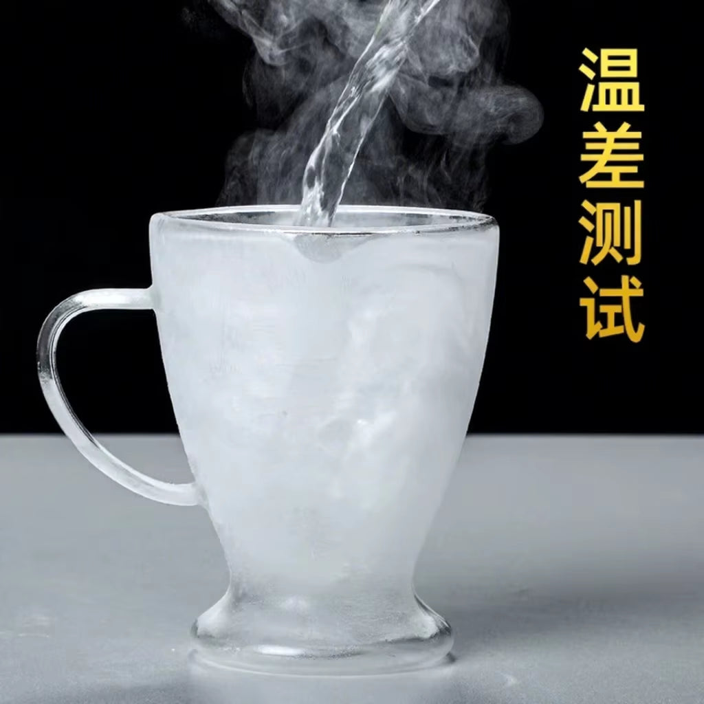8Oz/14Oz Sustainable Microwave Safe Transparent Double Wall Glass Cup Heat Insulation High Borosilicate Glass Espresso Tea Latte