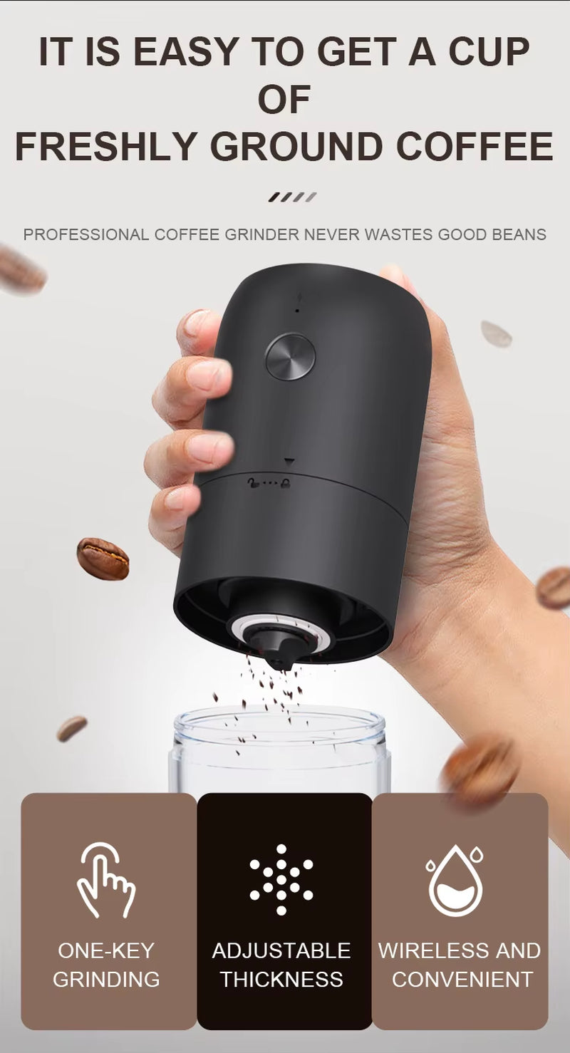 USB Rechargeable Ceramic Electric Coffee Grinder 
