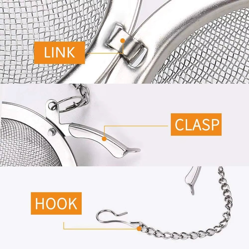Mesh Tea Infuser Strainers Filters Tea Ball Interval Diffuser Stainless Steel Tea Strainer