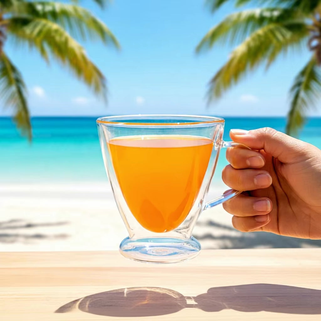 8Oz/14Oz Sustainable Microwave Safe Transparent Double Wall Glass Cup Heat Insulation High Borosilicate Glass Espresso Tea Latte